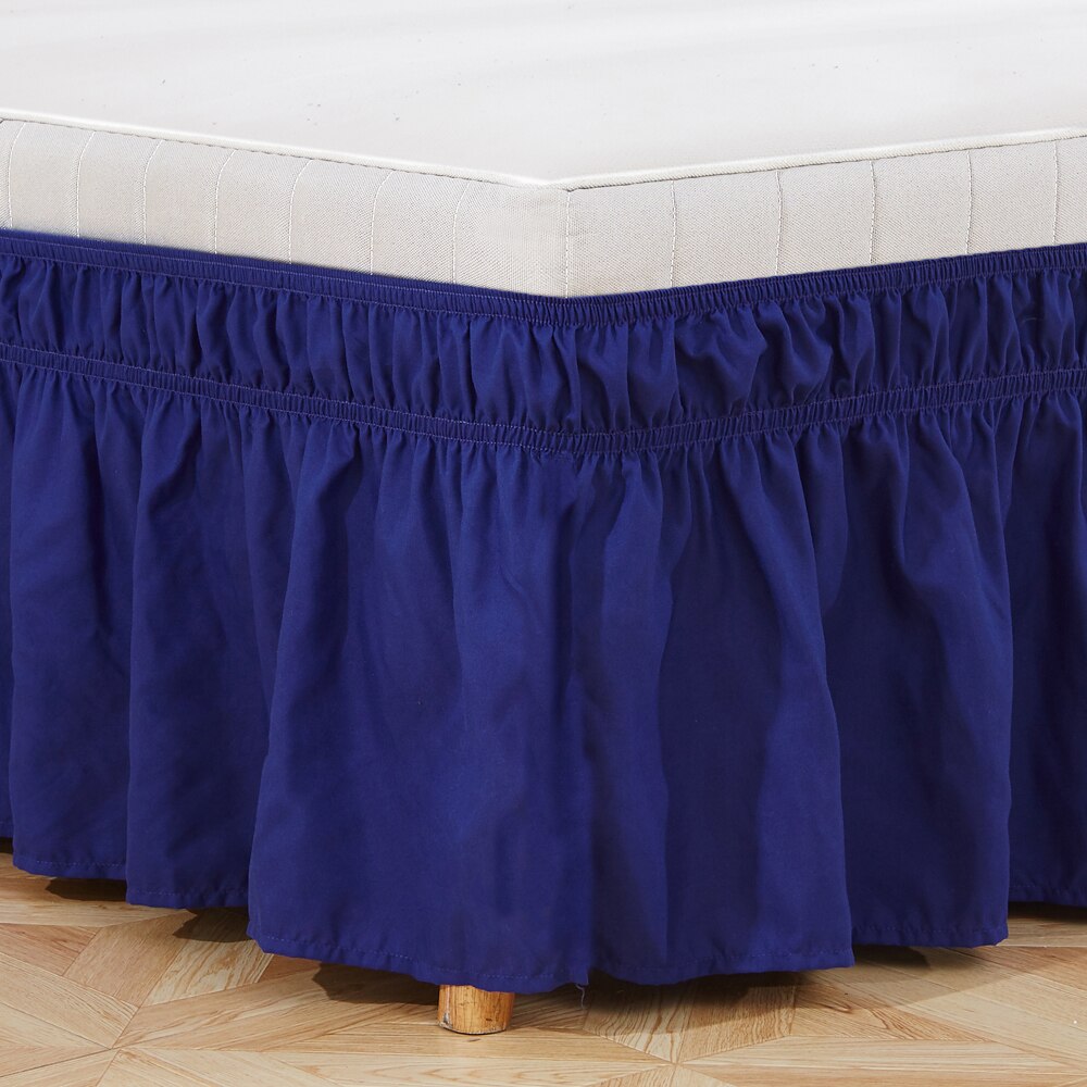 Wrap Around Ruffled Bed Skirt with Adjustable Elastic Belt Wrinkle Free Bedskirt Dust Ruffles, Bed Frame Cover Queen King Size: ZQ / Full(54x75x15in)