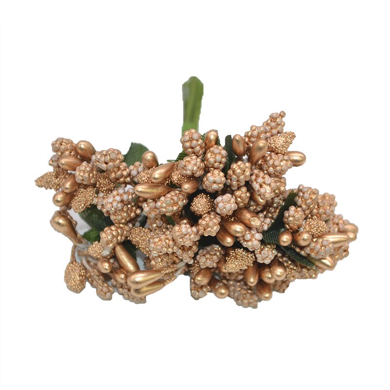 36Pcs Pearl Berry Artificial Stamen Flower For Wedding Home Decoration Artificial Pistil DIY Wreath Scrapbooking Craft Box: F15
