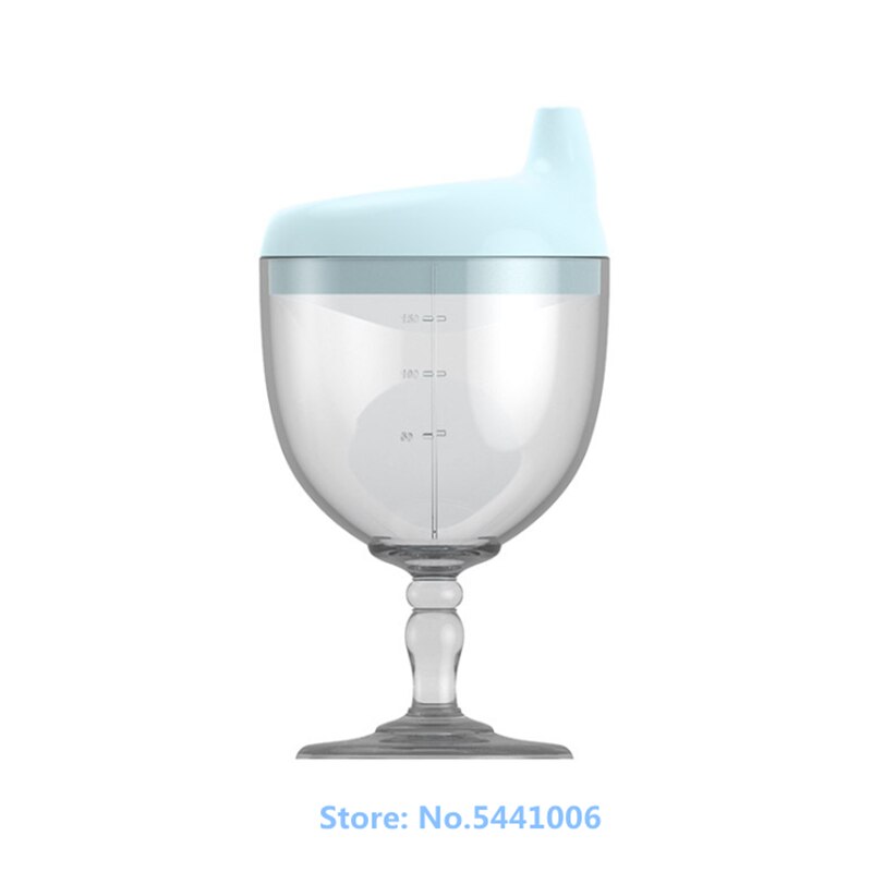 Babyvoedingskwaliteit plastic beker eendenbekbeker melkbeker met schaal anti-val leer drinkbeker voor kinderen drinkbeker sapbeker: Blauw