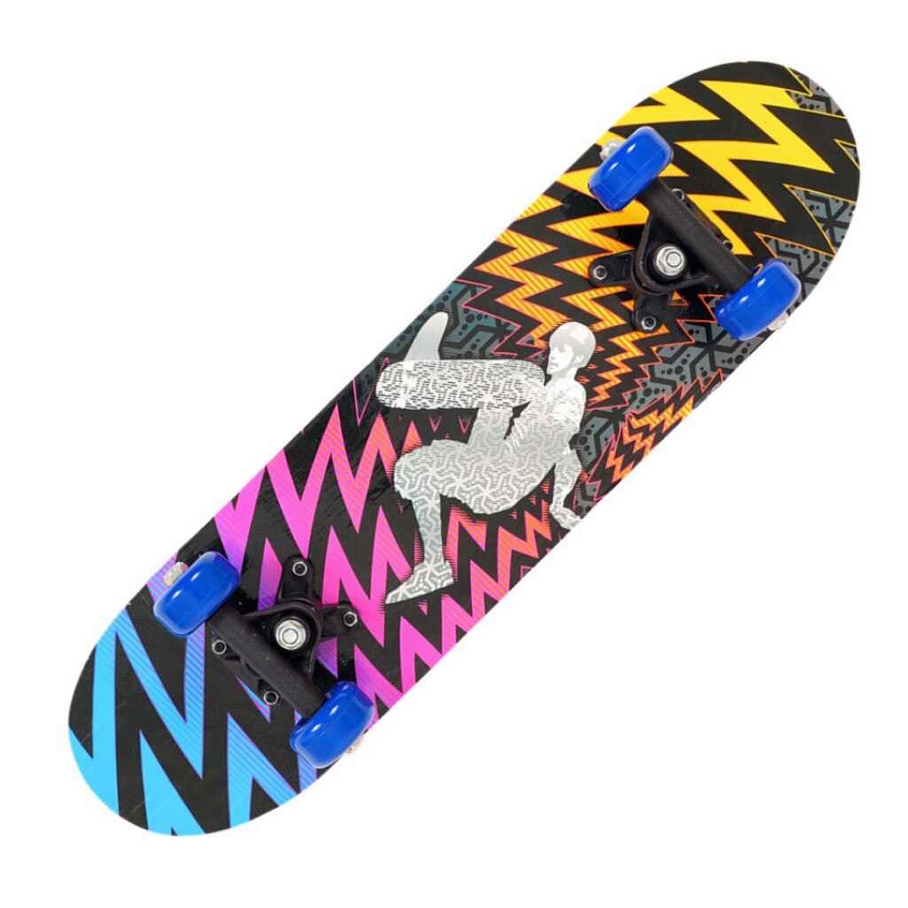 Bambini di Skateboard A Quattro Ruote Skateboard Motorino Bambino Longboard Puleggia Ruota Doppio Snubby Acero di Skateboard Lega di Bordo del Rullo: B