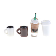 4 Stks/set Diy Poppenhuis Koffie Cup Miniatuur Mini Wereld Keuken Kamer Eten Drinken Cup Voor Poppenhuis