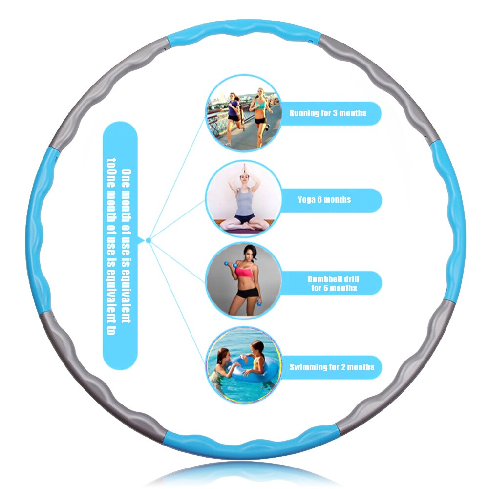 80Cm Fitness Sport Hoop Verwijderbare 8 Sectie Foam Hoepel Gym Body Building Dunne Taille Fitness Cirkel Indoor Apparatuur