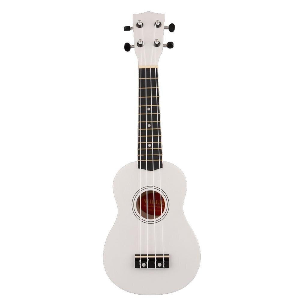 21 "ukulele træ lille guitar 4/6 strenge træ hawaiisk musikinstrument ukelele uke sopran øve akustisk guitar: Type 4 hvid