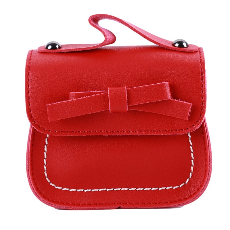 Merk peuter baby messenger bags kinderen kinderen meisjes prinses schoudertas handtas effen strik prinses portemonnees: Rood