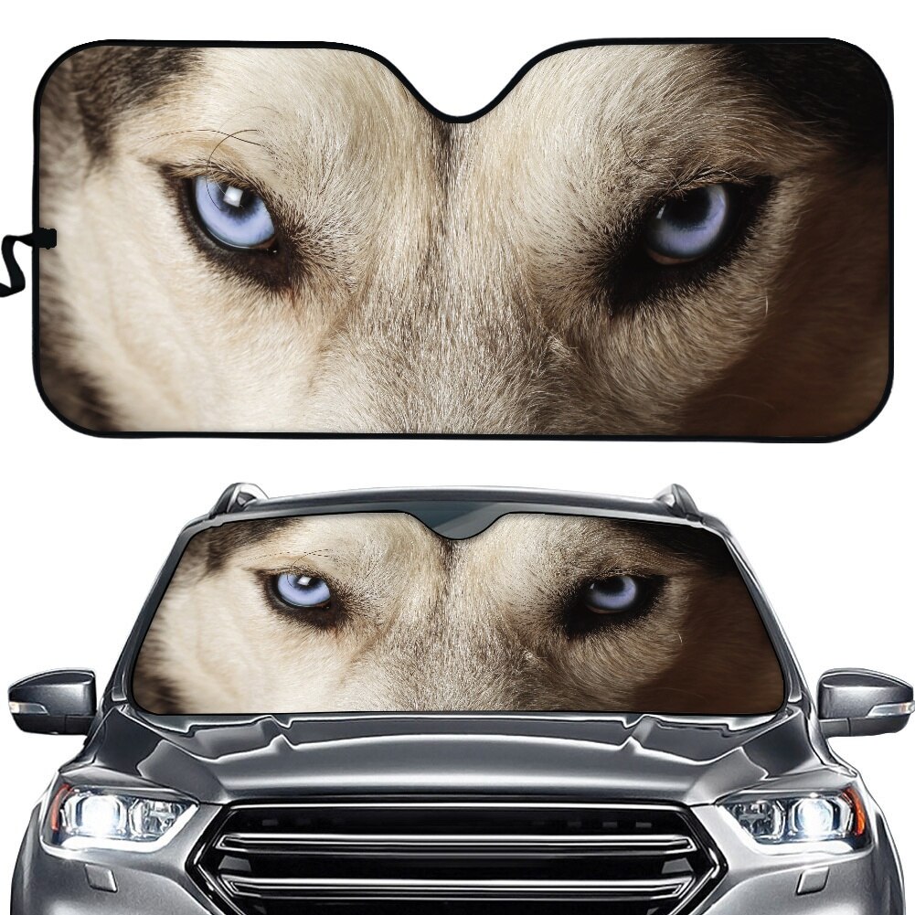 Car Windscreen Cover Folding Wolf 3D Printed Car Windshield Sun Shade Auto Sun Visor UV Covers Car Window Protector Durable Case: YSFD1317HC