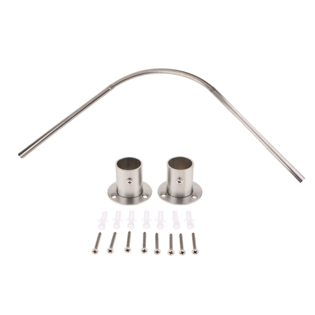Dusche Vorhang Ecke Gebogene Schiene Stange Pol Badewanne Fenster Vorhang Stange Schiene Compatiable mit Spur Clips Schieberegler Aufhänger140cm