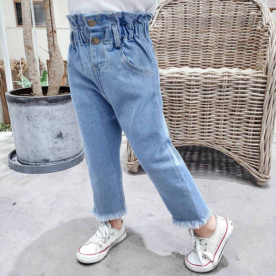 Baby Girl Jeans Tassel Girl High Waist Jeans Kids Casual Style Jeans Kids TollderClothes For Girls: 6