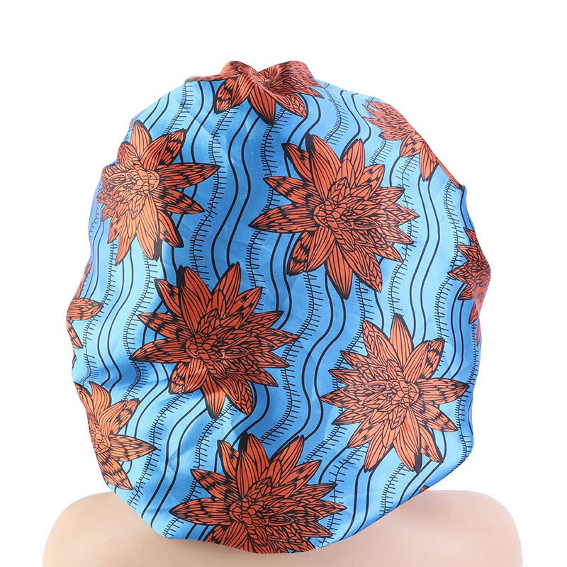 Iso satiini unihattu yöhattu afrikkalaiset naiset print hiukset konepelti intialainen turbaani leveä nauha yömyssy päähuivi pipot suihkumyssyt