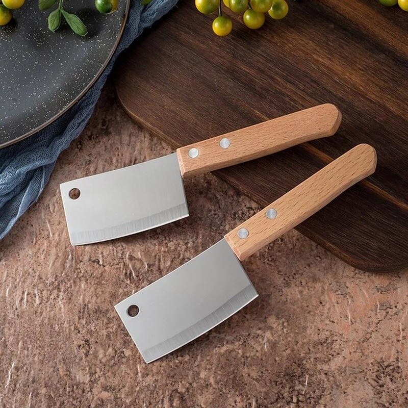 6 Inch Hand Forged Stainless Steel Butcher Knife Boning Knife Fish Knife Kitchen Meat Cleaver Cooking Tool: Mini knife 2pcs
