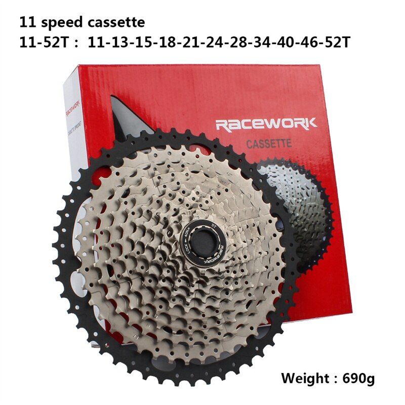 RACEWORK Kassette MTB 10 11 12 geschwindigkeit mountainbike racing reise kettenrad fahrrad freilauf: 11speed11 52T silver