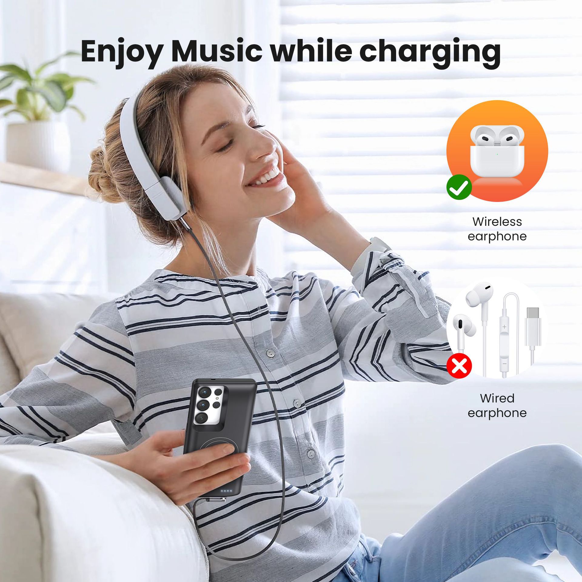 Batteria ausiliaria per Samsung Galaxy S22 S23 S24 S25 Ultra S25 Plus Custodia caricabatteria wireless magnetica Power Bank