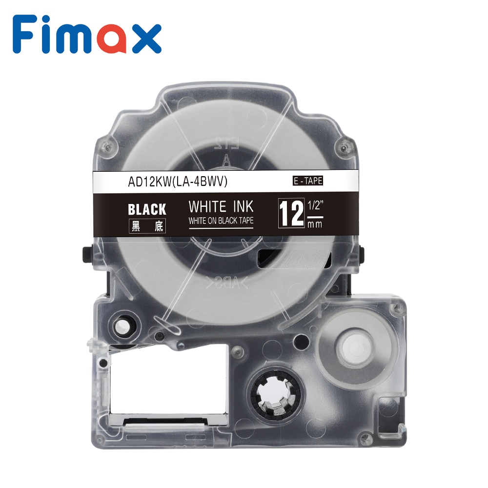 Fimax 1 pcs 20 Color 12mm ST12KW SS12KW LC-4WBN SC12YW Black on White Label Maker For LW300 LW400 Compatible for Epson/King Jim