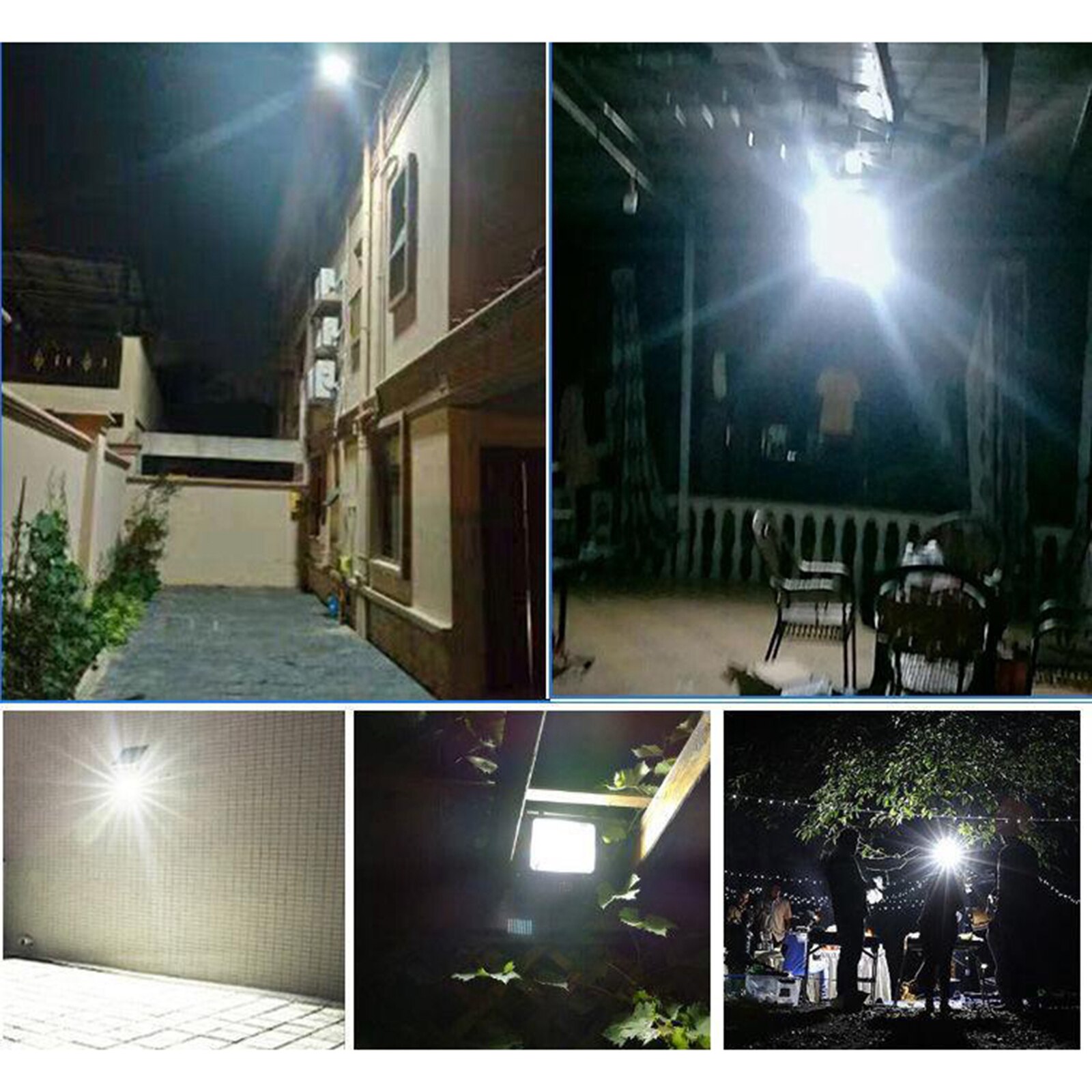 LED Solar Panel Light Outdoor Garden Fence Yard Lamp Remote Control 50W