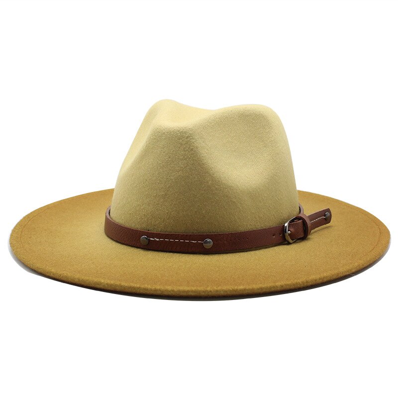 Imitation Woolen Women Men Ladies Fedoras Top Hat Jazz Caps European American Round Caps Bowler Hats: Ginger