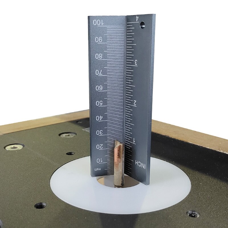 Zaagblad Hoogte Meten Heerser Aluminium Houtbewerking Boor Limiet Ring Locator Met Magneet