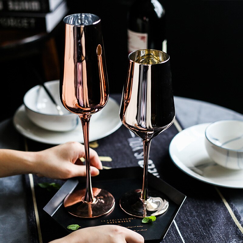 Gobelets de Champagne pour mariage en verre | Verre à vin rouge de luxe, vaisselle de bar, verres de table en cristal
