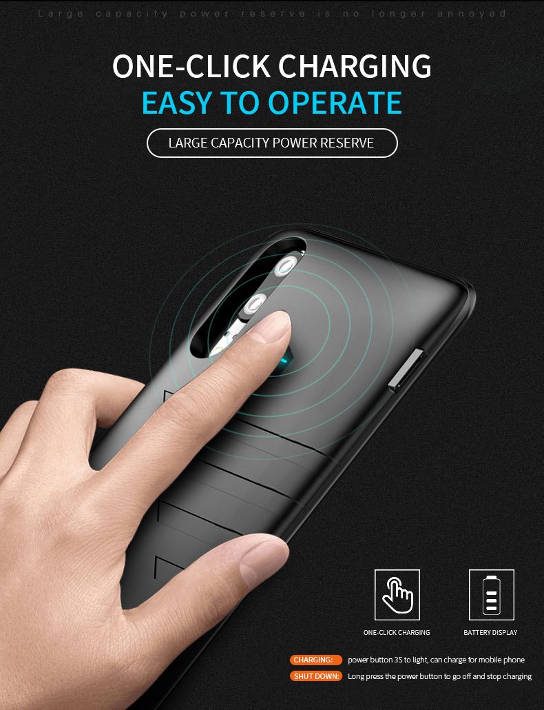 Ultra-Thin Power Bank Case 6800mAh for Huawei P20/P20 Pro - Portable Fast Battery Charger