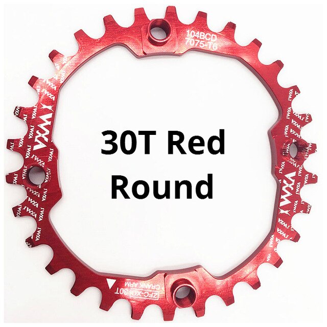 Plato ancho estrecho y ovalado vxm para bicicleta de montaña , 104bcd , 30t 32t 36t 34t 38t piezas de placa dentada, 104bcd .: 30t rondas rojas