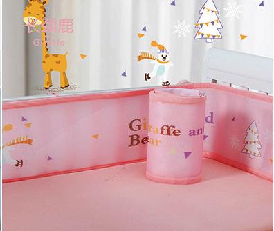 Baby Bed Bumper Ademend Mesh Wieg Protector Baby Beddengoed Set Doek Om De Cot Voor Alle Size Wieg Zuigeling Veilig hek: A-Giraffe