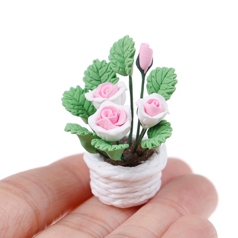Neue 1/12 Skala Puppenhaus Künstliche Gefälschte Pflanze Blume in Topf Gebühr Garten Puppe HäNutzer Spielzeug Puppenhaus Miniatur