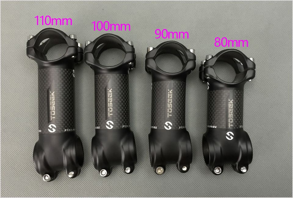Potence de vélo de route toseek ultralight 100g en aluminium et  + 3k en carbone, pièces de cyclisme 31.8*80/90/100/110mm et housse