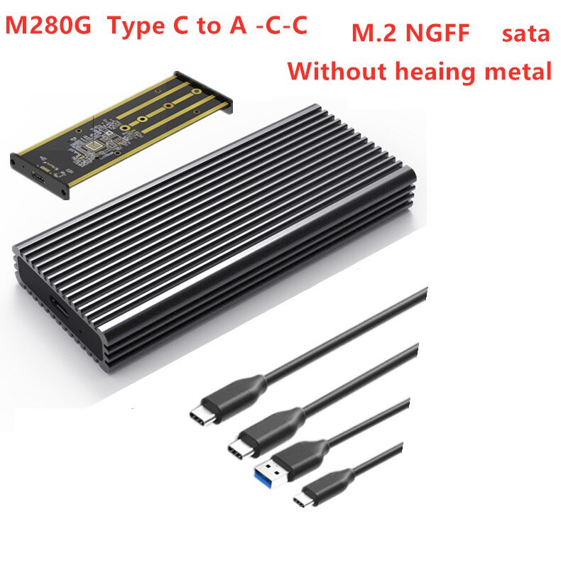 M.2 SATA NGFF m.2 ssd caso portatile SSD Hard Disk Enclosure Tipo c USB 3.0 2242/2260/2280 SSD Enclosure alluminio SSD Caddy