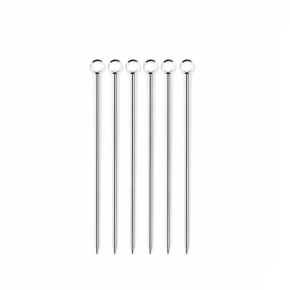 12 Stks/pak Rvs Cocktail Picks Fruit Bar Sticks Tandenstokers Drinken Roeren Keuken Dinging Bar Tool 10.6 Cm