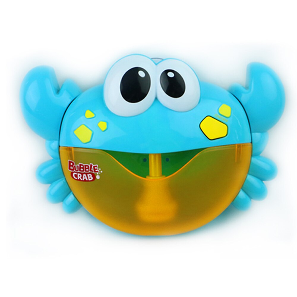 Boblemaskine krabber musik baby badelegetøj børnepool svømmebadekar sæbemaskine automatisk boble sjov frø and hval pengu: Blå