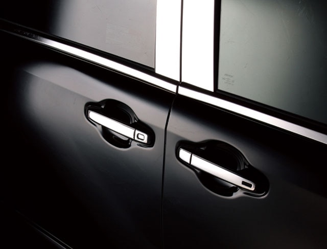 Jy sus 304 rustfrit stål dørhåndtag trim tilbehør bil styling cover med smart nøglehul til toyota voxy noah