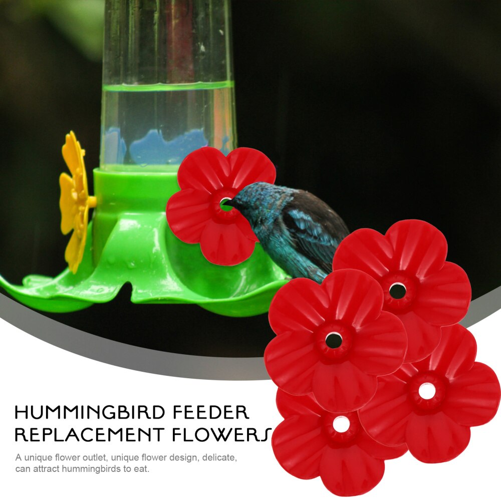 25pcs Hummingbird Feeder Replacement Flower Plastic Flower for Feeder Use (Red)