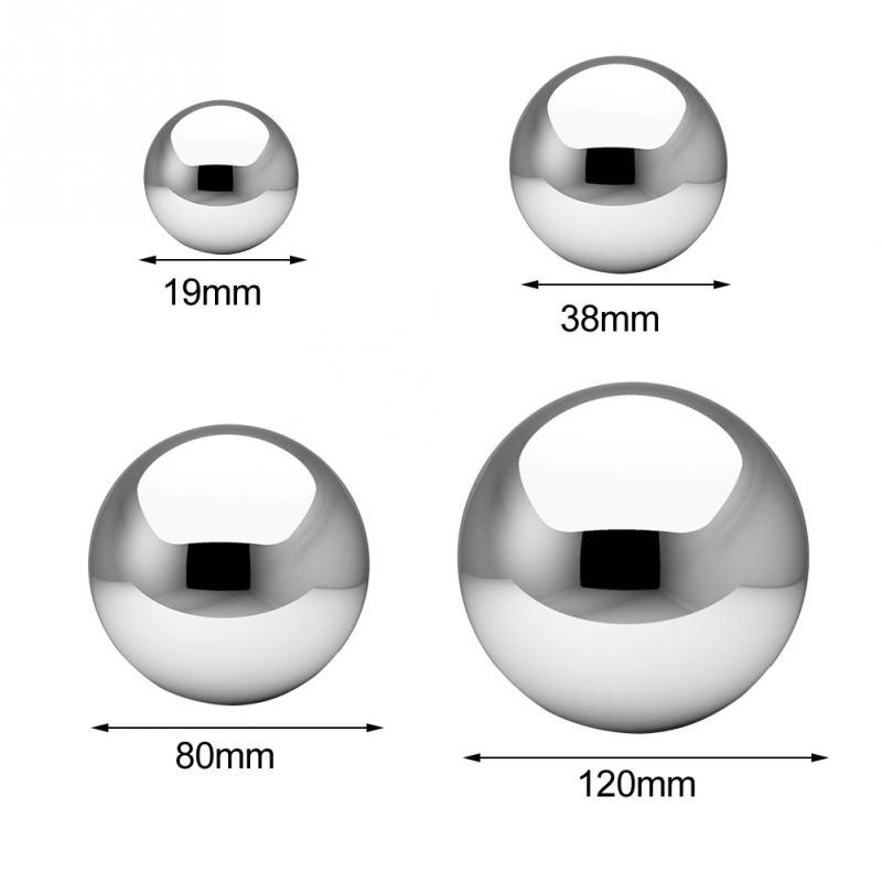 Glitter Mirror Ball Craft Decoration High Gloss Stainless Steel Ornament Hotel Sphere Silver Party Home