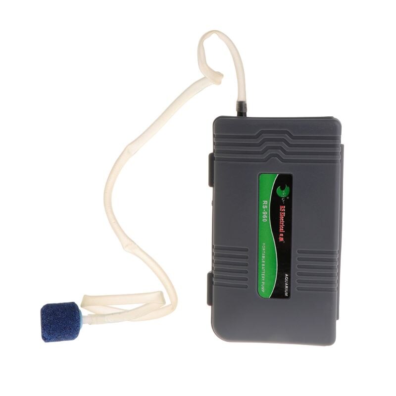 Luftpump bärbar akvarium akvarium batteridriven syrgasluftare med sten  h7ed