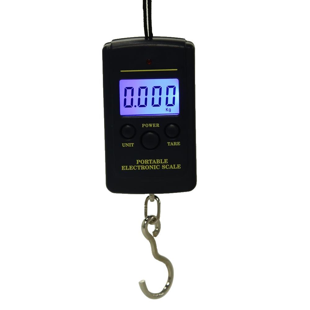 Báscula Digital portátil de 40kg/10g para equipaje de pesca, herramienta de peso de cocina, balanza de gancho electrónica colgante de acero para viaje: With Backlight