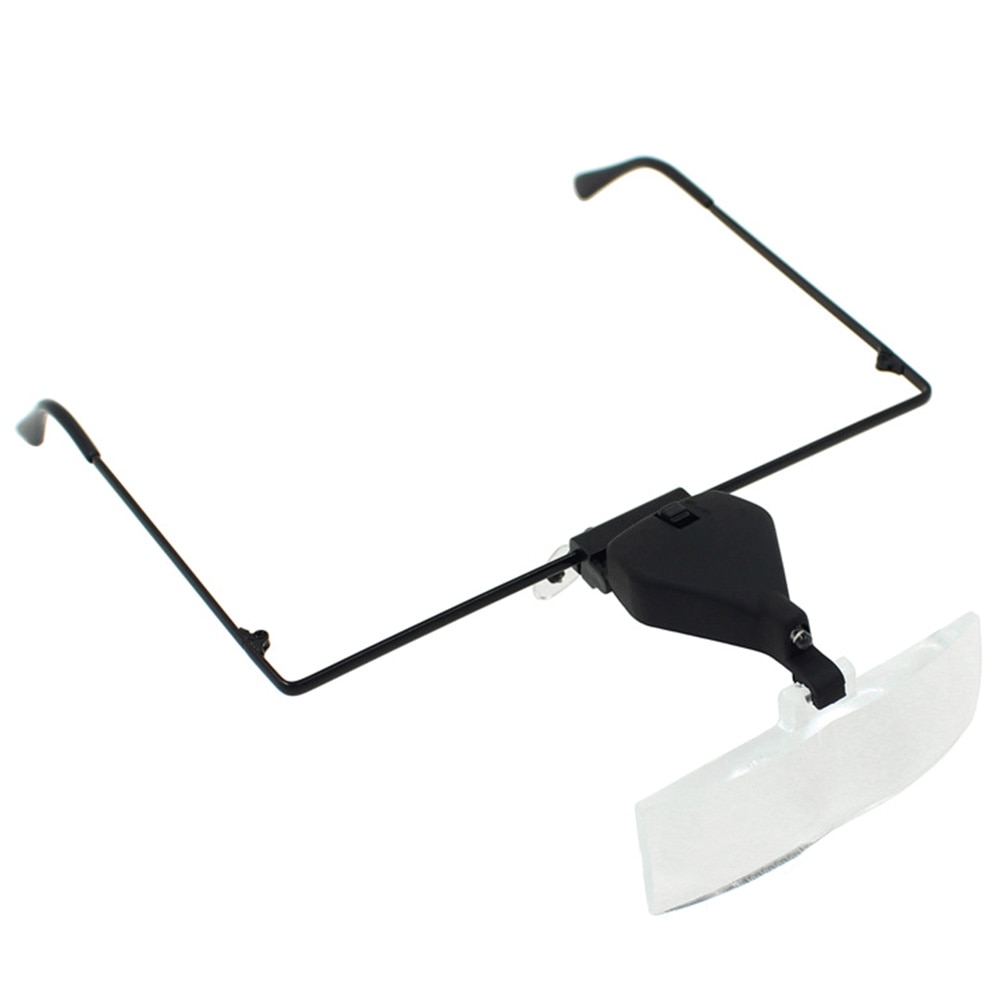 Opvouwbare draagbare bril met led-licht, optische lens, horlogeleesgereedschap, verstelbare loep, hoofdband, vergrootglas voor brillen, metalen frame