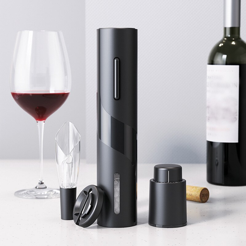 Juego de sacacorchos eléctrico multifuncional para hombre, caja de con cuchillo de aluminio para verter vino, accesorios de cocina para vino,