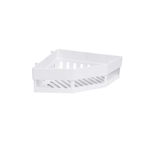 Panier de rangement mural pour salle de bain, étagère à succion, porte-shampoing, porte-savon, cuisine, éponge, accessoires ménagers: White