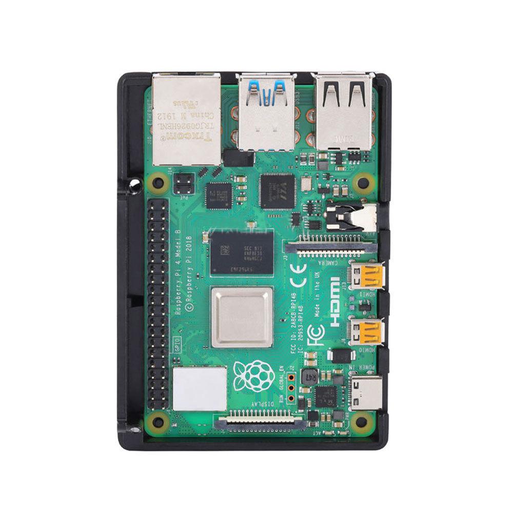 Raspberry Pi 4 Model B Black Dark Gray Aluminum Alloy Case Passive Cooling Shell Metal Enclosure Heat Dissipation for Pi 4