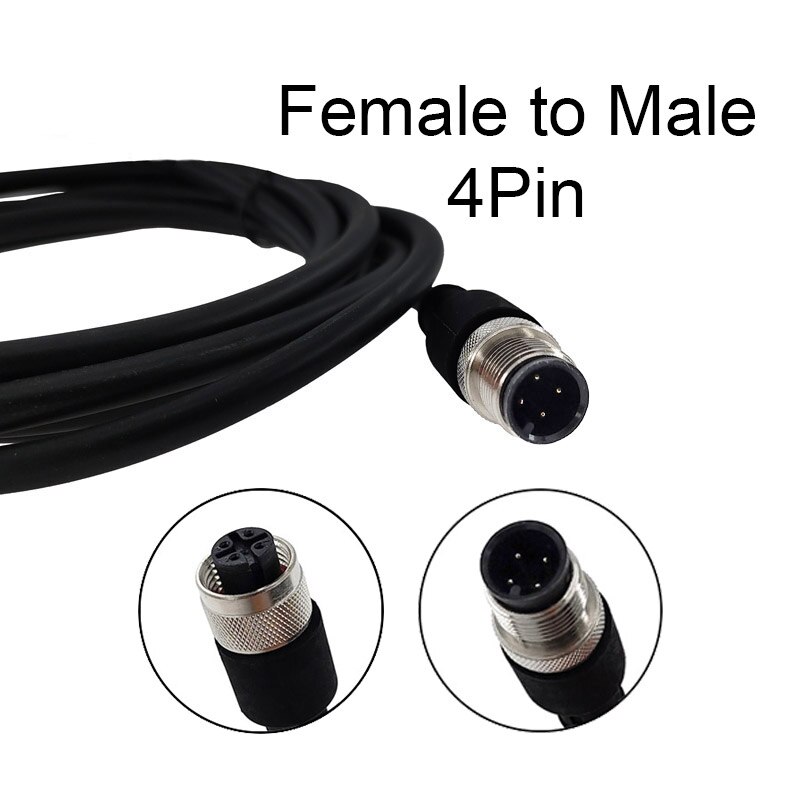 M12 sensor connector cable double head waterproof line male female 2m wire waterproof 4Pin 5Pin 8Pin sensor connectors: Straight F to M 4 p