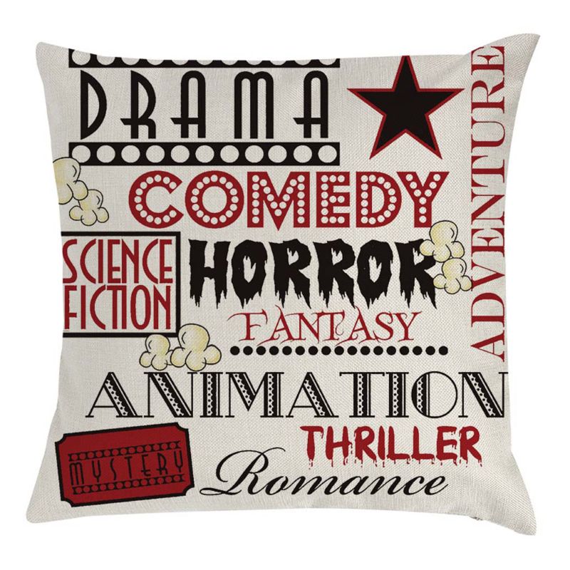 Shop. 4 Pcs/Set Cinema Popcorn Pillow Case 45x45cm Movies Playing Board Cushion Cover