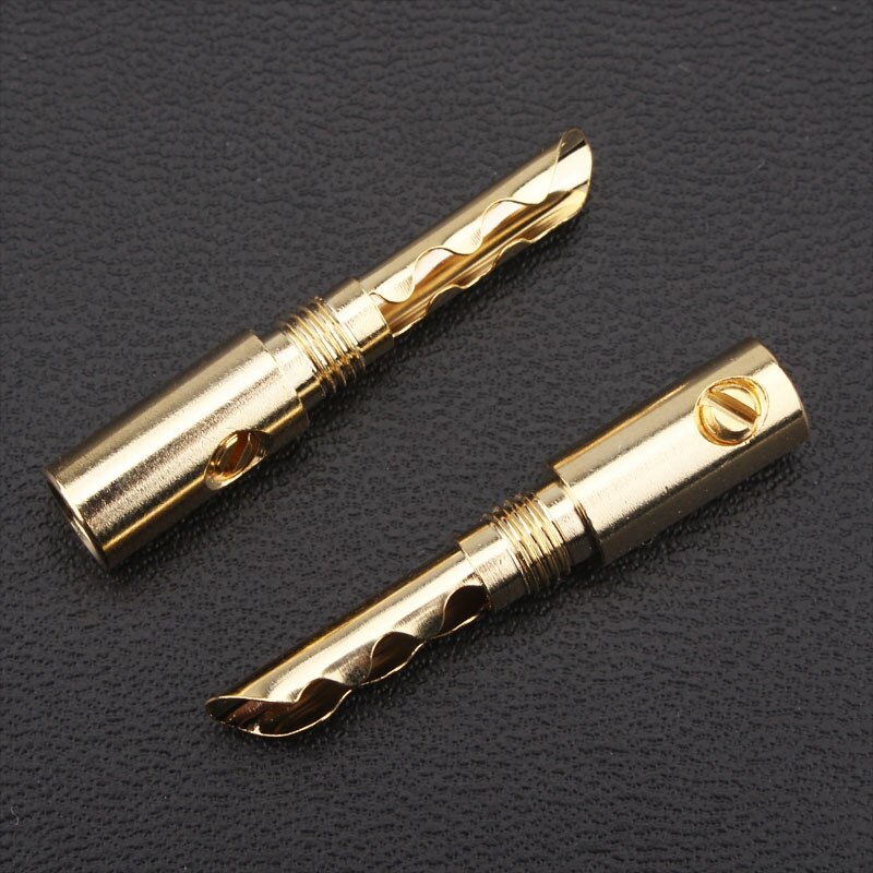 Connecteur de câbles de haut-parleur, fiche banane plaqué or BFA 5mm mâle, 12 pièces