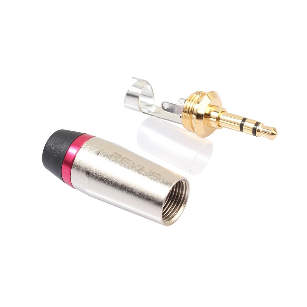 REXLIS Jack 3.5mm Connector 3Pole Gold-plated stereo 3.5mm jack DIY Earphone Adapter with Tail plug to fix cable stable