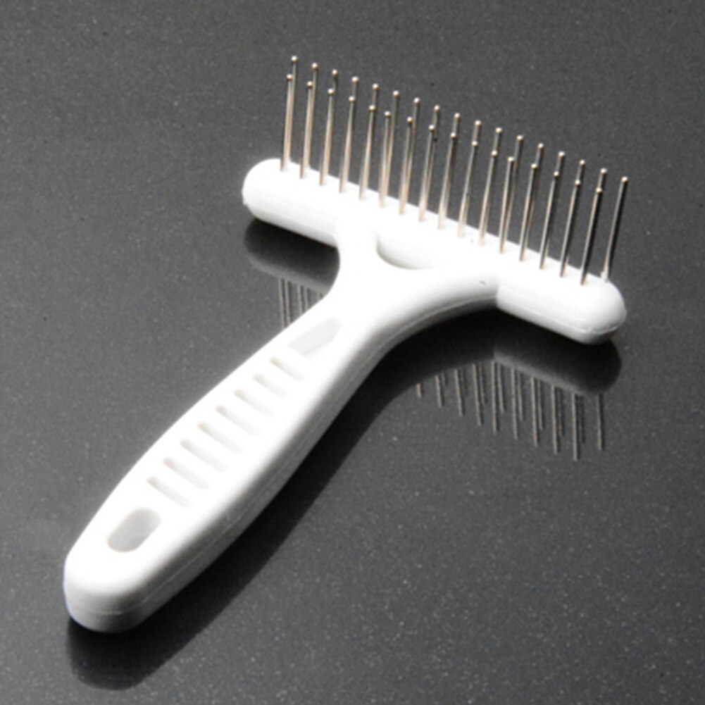 Fur Shedding Grooming Tool Ergonomic Massage Styling Non Slip Pet Supplies Portable White Double Row Teeth Home Dog Rake Comb