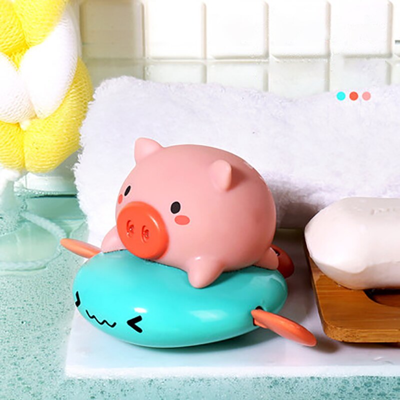 Cute Cartoon Animal Pig Classic Baby Water Spray Pig Water Toy Baby Swimming Turtle Wound Chain Clockwork Kids Beach Bath Toys