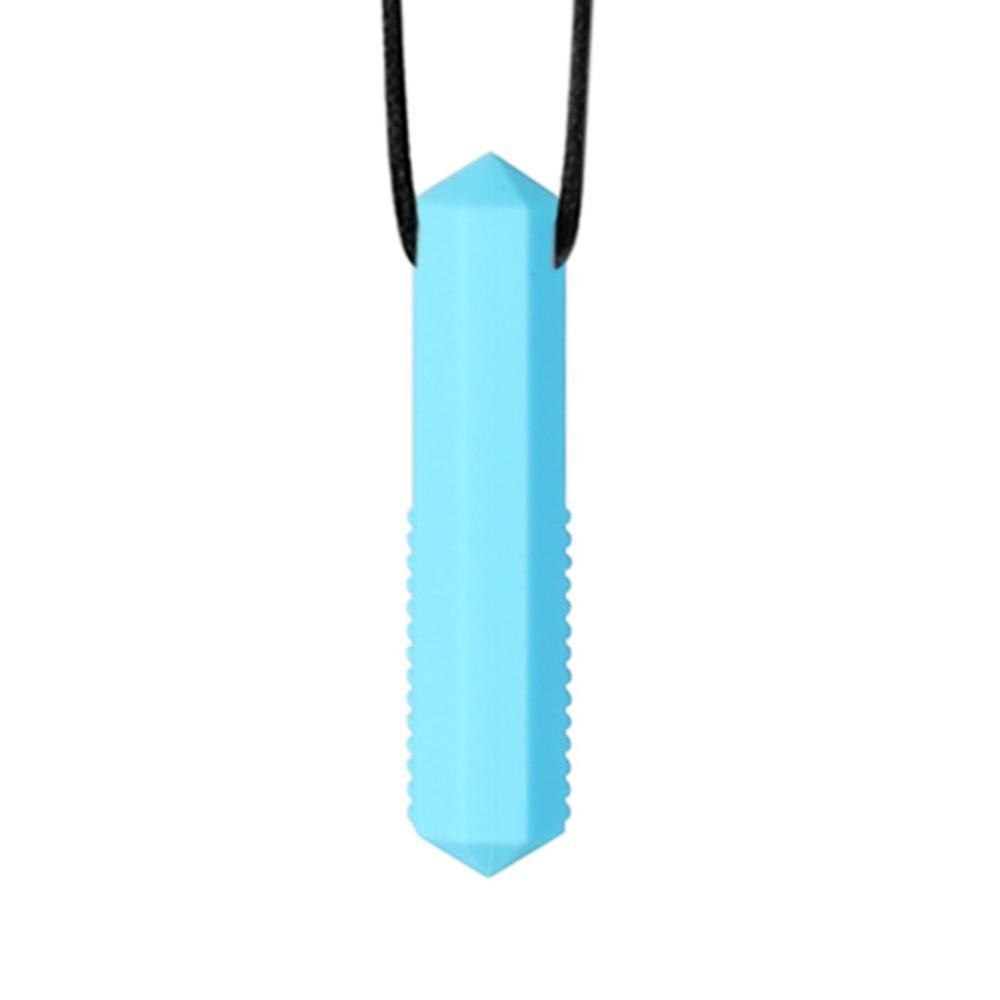 8 colores de silicona de bebé los niños autistas sensorial de dije mordedor collar Molar palo morder Juguetes: F