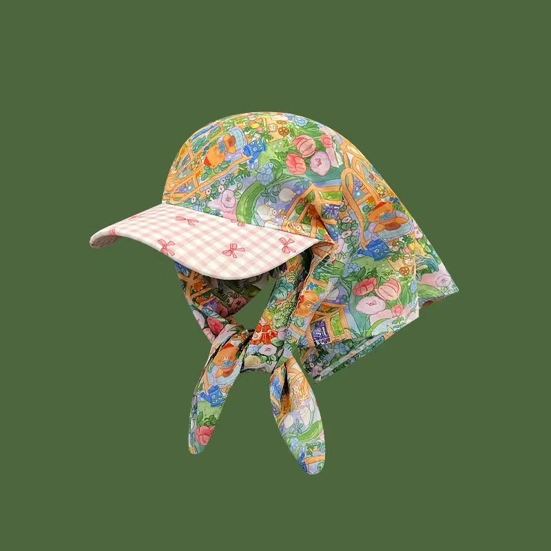 Baseball Cap met grote rand 2025, hoofddoek, zomerzonneschermhoed, Koreaanse versie, vlinderboog, dameszonnehoed: Goud