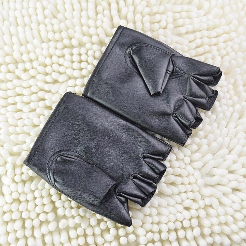 Swift Wear Half Finger Cycling Gloves Bus Driving Leather Fingerless Bike Gloves