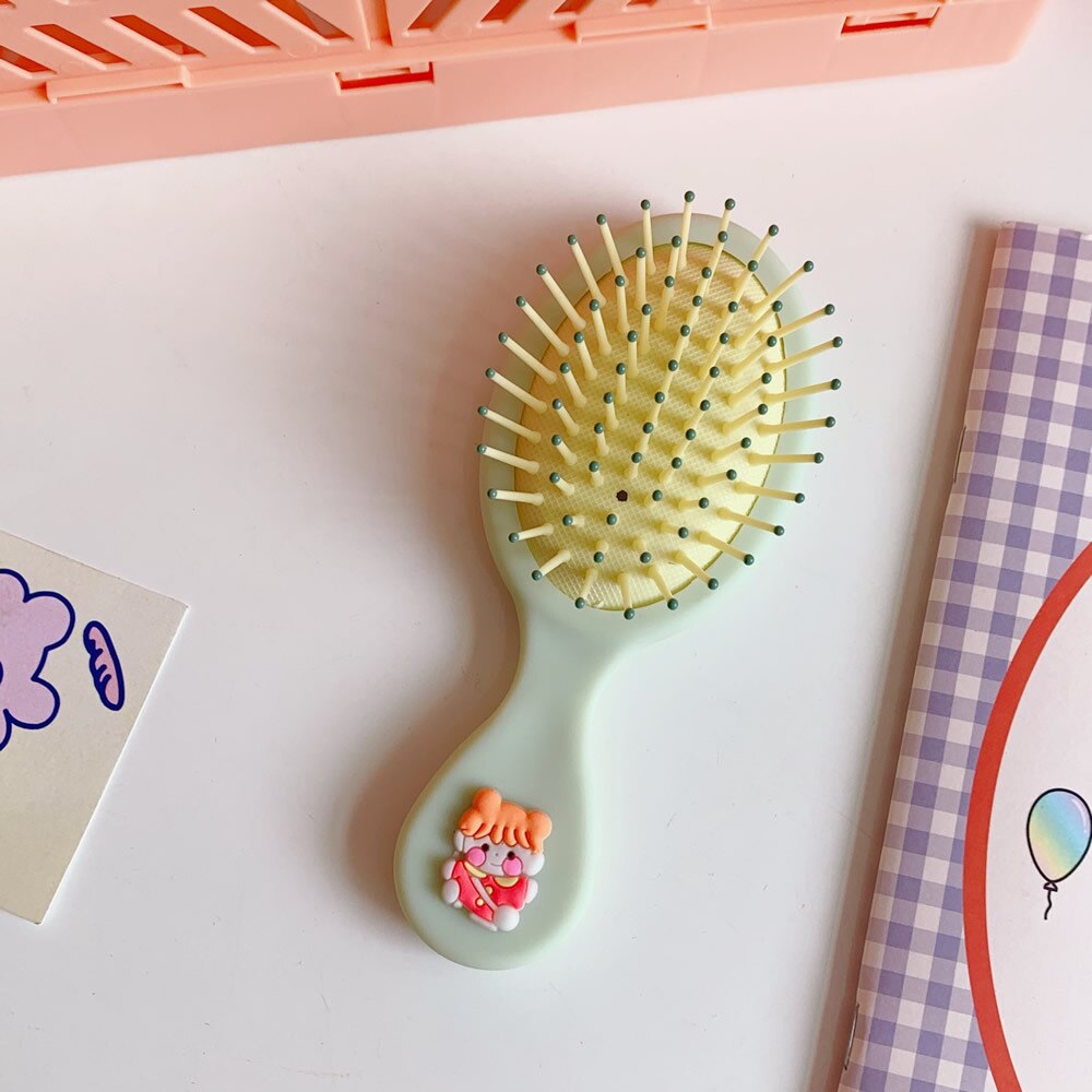 Peine de pelo para niños y niñas, peine de dibujos animados, cepillo de pelo para niño, portátil, antiestático, cómodo, masajeador de cabeza: 5