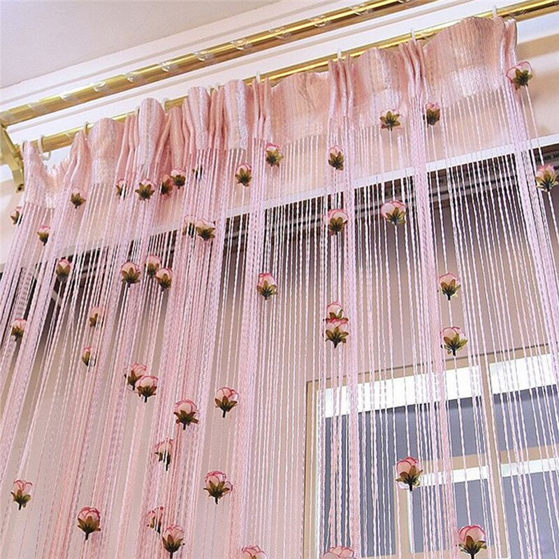 4 kleuren DIY Romantische Rozen Stijl Gordijnen 100x200 cm Decoratieve Gordijn voor Woonkamer Raam Slaapkamer Thuis Bloemen cortinas
