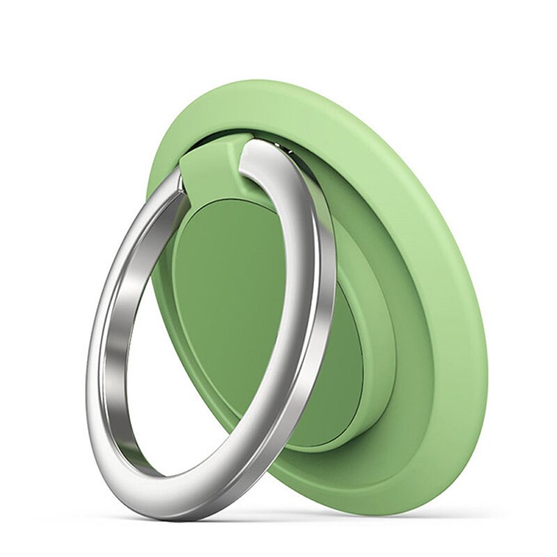 Luksusowy metalowy uchwyt na telefon komórkowy kształt zegara uniwersalny uchwyt magnetyczny do samochodu stojak akcesoria Ring Finger: A19-Green