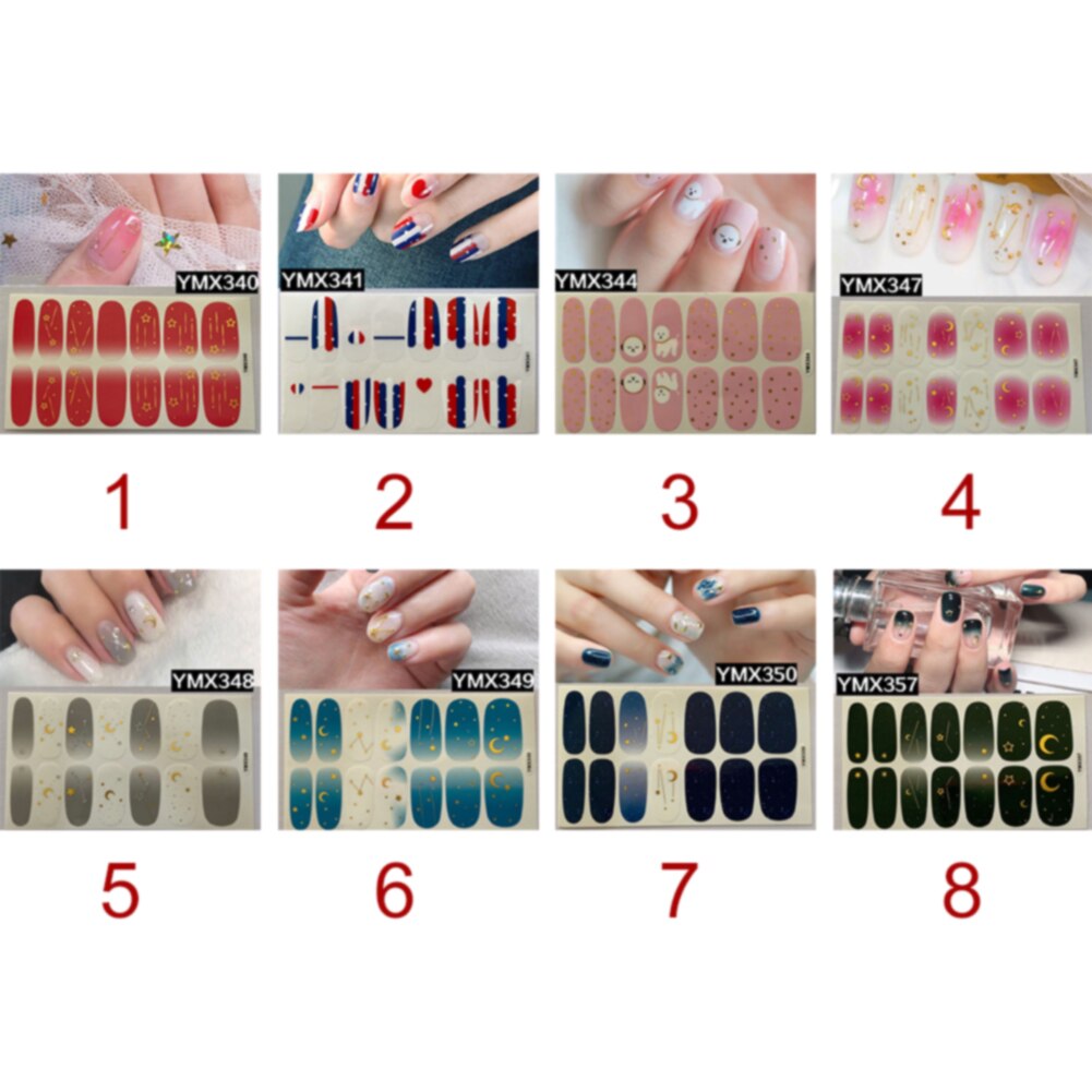 Nieuwste nagelstickers, decals, wraps, zelfklevende, volledige dekking, nail art, diy manicure, 3d maansterren